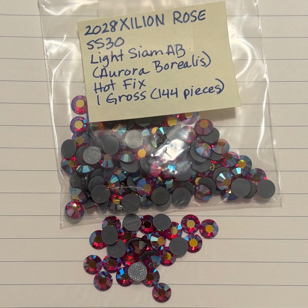 Swarovski • Color: Lt. Siam AB, 2028 XILION Rose Hotfix Rhinestones